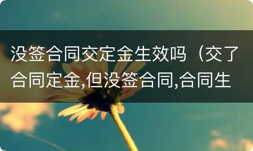 没签合同交定金生效吗（交了合同定金,但没签合同,合同生效吗）