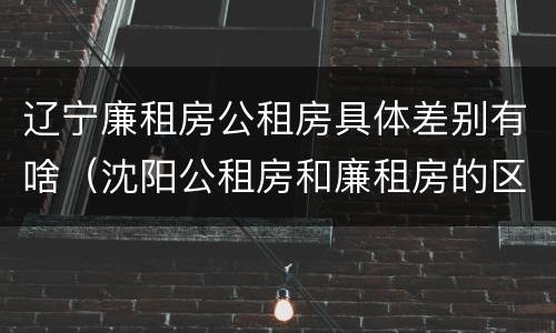 辽宁廉租房公租房具体差别有啥（沈阳公租房和廉租房的区别）