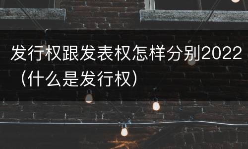 发行权跟发表权怎样分别2022（什么是发行权）