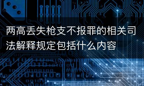 两高丢失枪支不报罪的相关司法解释规定包括什么内容