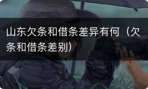 山东欠条和借条差异有何（欠条和借条差别）