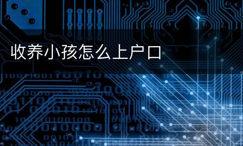 收养小孩怎么上户口