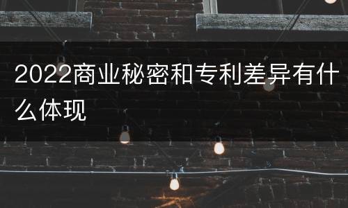 2022商业秘密和专利差异有什么体现