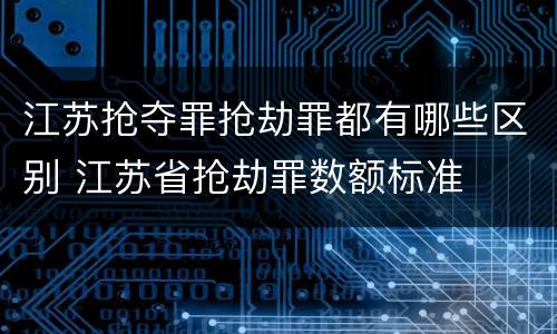 江苏抢夺罪抢劫罪都有哪些区别 江苏省抢劫罪数额标准