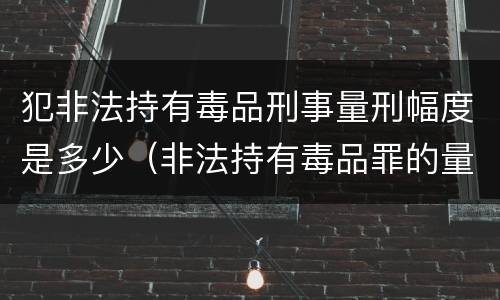 犯非法持有毒品刑事量刑幅度是多少（非法持有毒品罪的量刑）