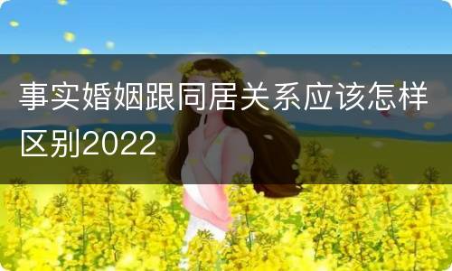 事实婚姻跟同居关系应该怎样区别2022