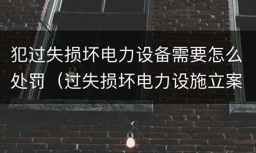 犯过失损坏电力设备需要怎么处罚（过失损坏电力设施立案标准）