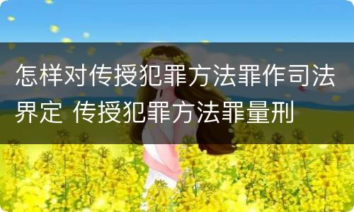 怎样对传授犯罪方法罪作司法界定 传授犯罪方法罪量刑
