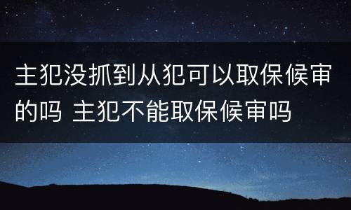 主犯没抓到从犯可以取保候审的吗 主犯不能取保候审吗