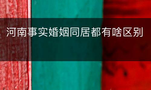 河南事实婚姻同居都有啥区别