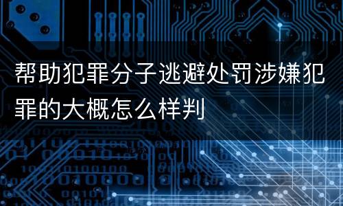帮助犯罪分子逃避处罚涉嫌犯罪的大概怎么样判