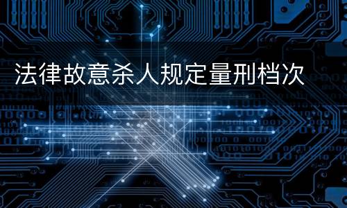 法律故意杀人规定量刑档次