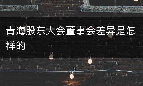 青海股东大会董事会差异是怎样的