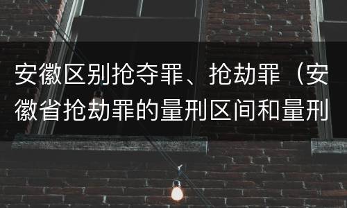 安徽区别抢夺罪、抢劫罪（安徽省抢劫罪的量刑区间和量刑情节）