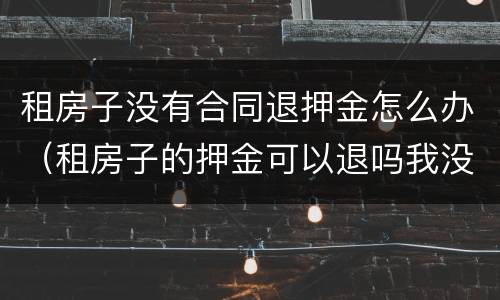 租房子没有合同退押金怎么办（租房子的押金可以退吗我没订合同）