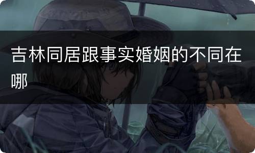 吉林同居跟事实婚姻的不同在哪