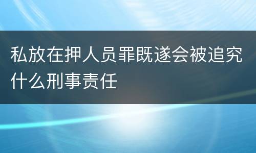 私放在押人员罪既遂会被追究什么刑事责任