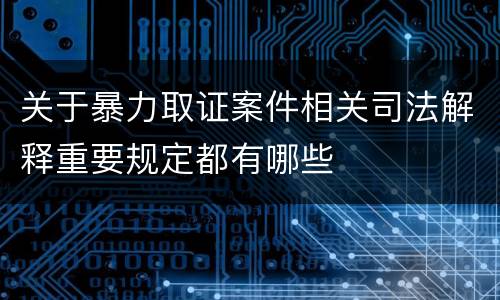 关于暴力取证案件相关司法解释重要规定都有哪些