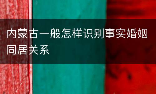 内蒙古一般怎样识别事实婚姻同居关系