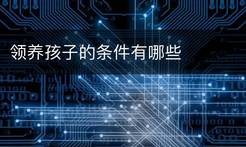 领养孩子的条件有哪些