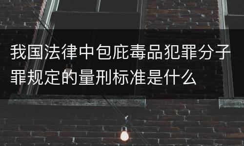 我国法律中包庇毒品犯罪分子罪规定的量刑标准是什么