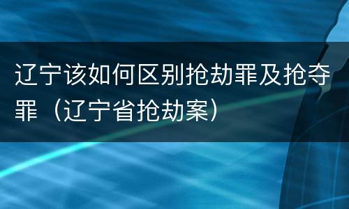 辽宁该如何区别抢劫罪及抢夺罪（辽宁省抢劫案）