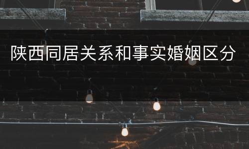 陕西同居关系和事实婚姻区分
