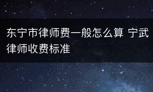 东宁市律师费一般怎么算 宁武律师收费标准