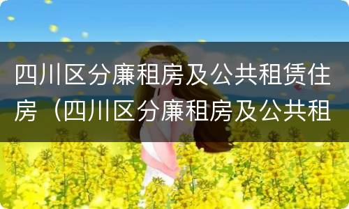 四川区分廉租房及公共租赁住房（四川区分廉租房及公共租赁住房的标准）