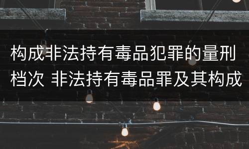 构成非法持有毒品犯罪的量刑档次 非法持有毒品罪及其构成特征