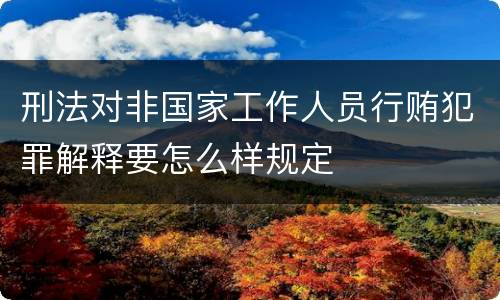 刑法对非国家工作人员行贿犯罪解释要怎么样规定