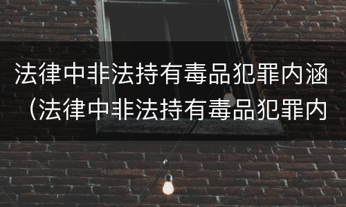 法律中非法持有毒品犯罪内涵（法律中非法持有毒品犯罪内涵是什么）