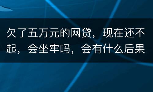欠了五万元的网贷，现在还不起，会坐牢吗，会有什么后果呢