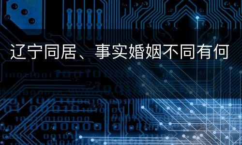 辽宁同居、事实婚姻不同有何