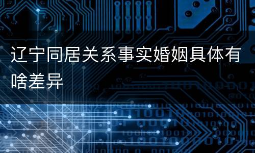 辽宁同居关系事实婚姻具体有啥差异