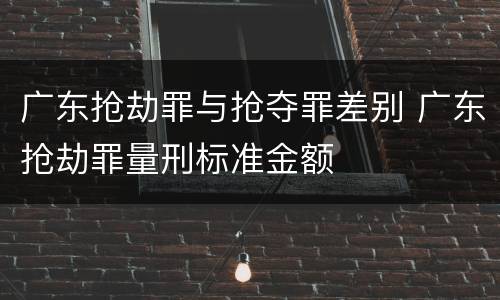 广东抢劫罪与抢夺罪差别 广东抢劫罪量刑标准金额