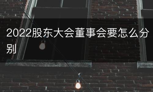 2022股东大会董事会要怎么分别
