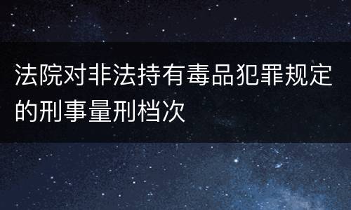 法院对非法持有毒品犯罪规定的刑事量刑档次