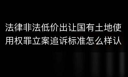法律非法低价出让国有土地使用权罪立案追诉标准怎么样认定