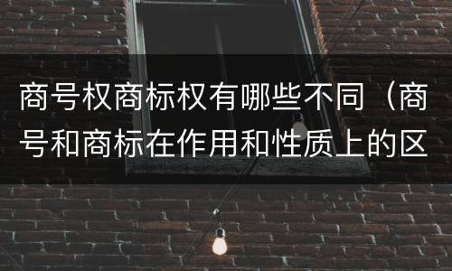 商号权商标权有哪些不同（商号和商标在作用和性质上的区别）