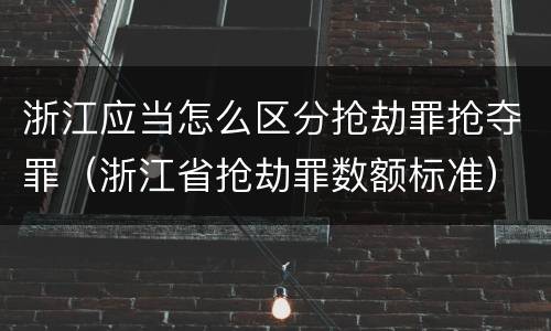 浙江应当怎么区分抢劫罪抢夺罪（浙江省抢劫罪数额标准）