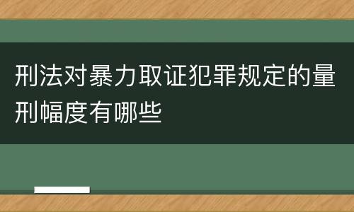刑法对暴力取证犯罪规定的量刑幅度有哪些