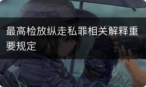 最高检放纵走私罪相关解释重要规定
