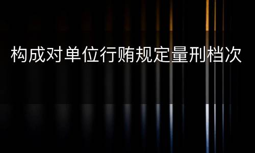 构成对单位行贿规定量刑档次