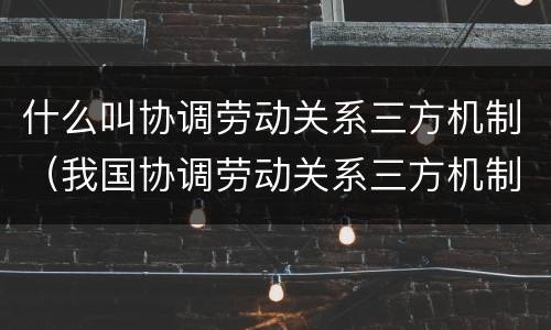 什么叫协调劳动关系三方机制（我国协调劳动关系三方机制中的主体有哪些）