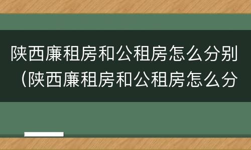 陕西廉租房和公租房怎么分别（陕西廉租房和公租房怎么分别的）