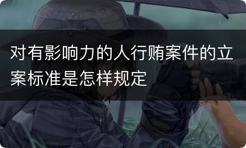 对有影响力的人行贿案件的立案标准是怎样规定