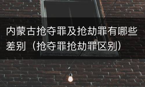 内蒙古抢夺罪及抢劫罪有哪些差别（抢夺罪抢劫罪区别）