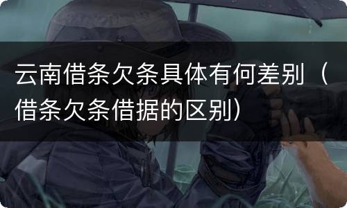 云南借条欠条具体有何差别（借条欠条借据的区别）