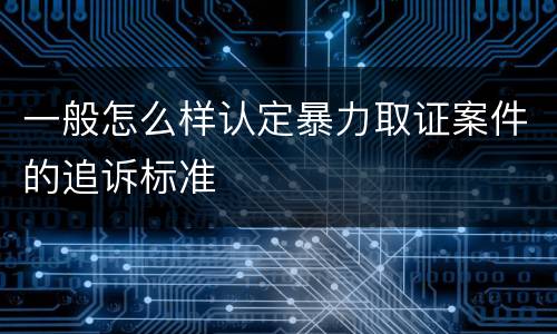 一般怎么样认定暴力取证案件的追诉标准